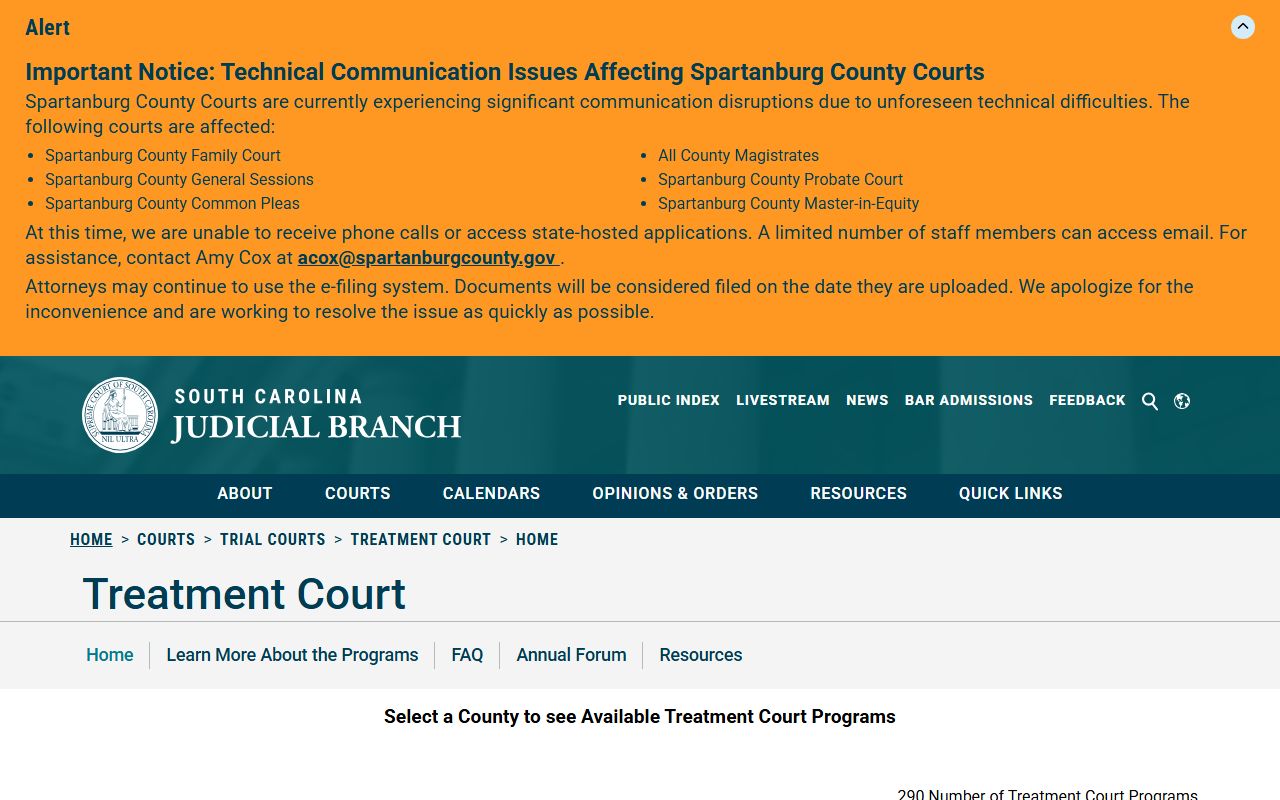 Sumter County court records SC Treatment Court overview