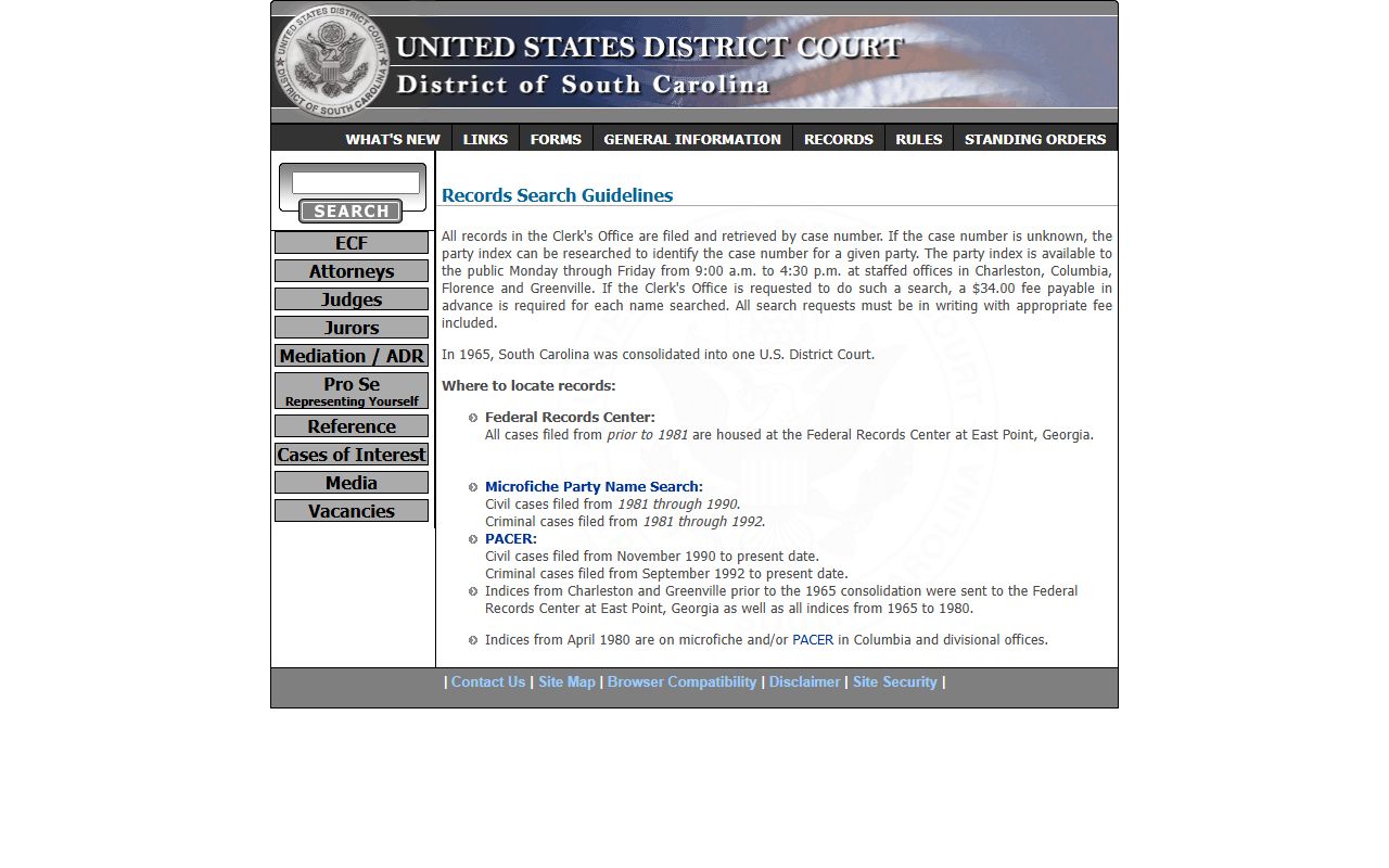 Sumter County Circuit Court federal case record guidance