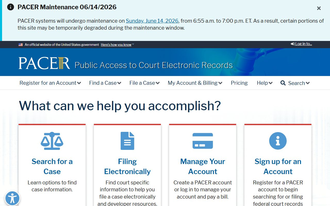 Sumter County Circuit Court PACER federal case access