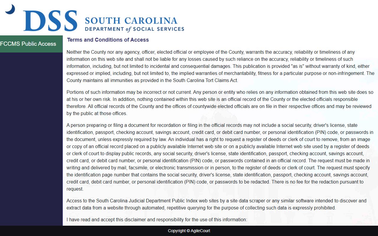 Sumter County court records Family Court scheduled hearings portal